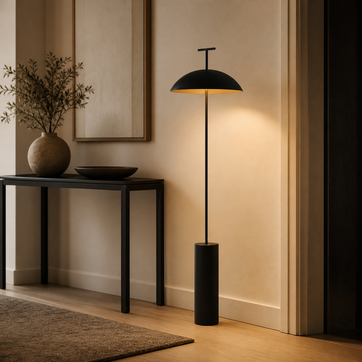 Lampadaire design minimaliste noir