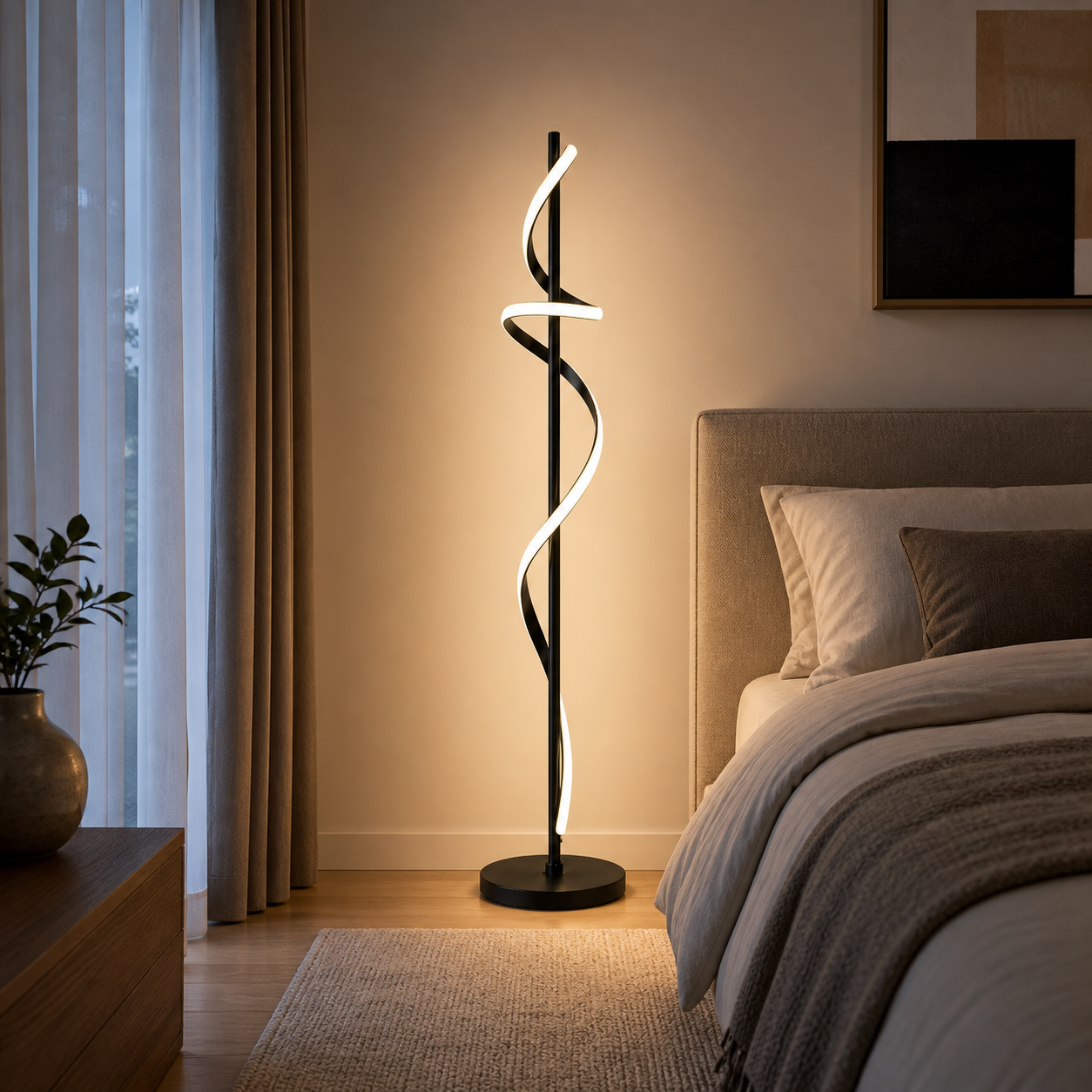 Lampadaire LED Spirale 140 cm