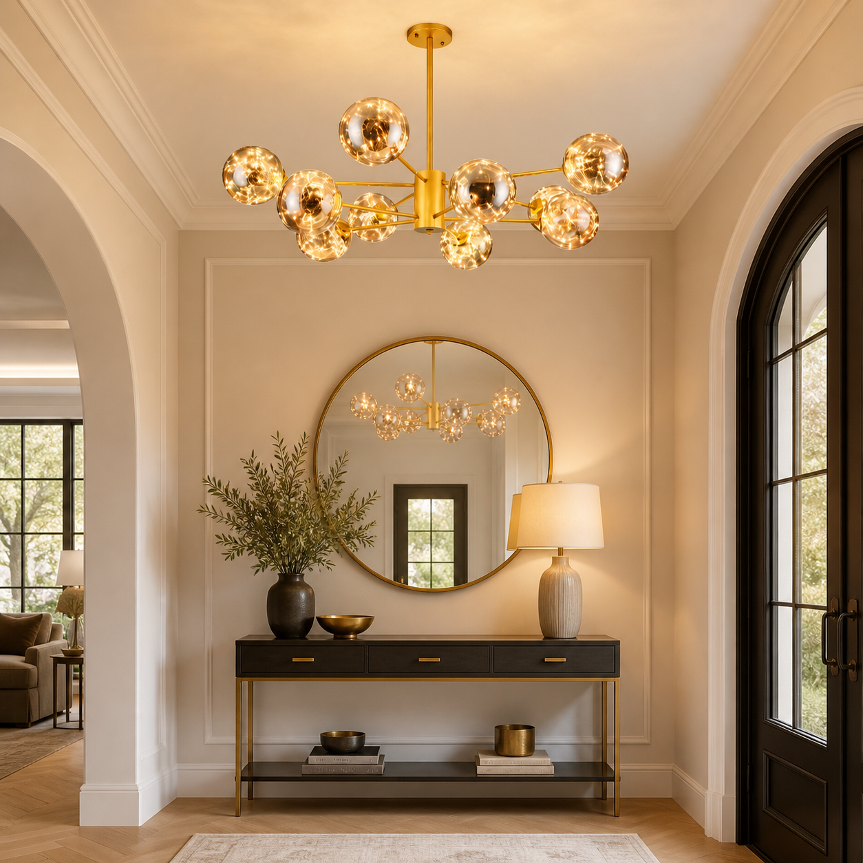 Lustre suspension moderne 10 boules