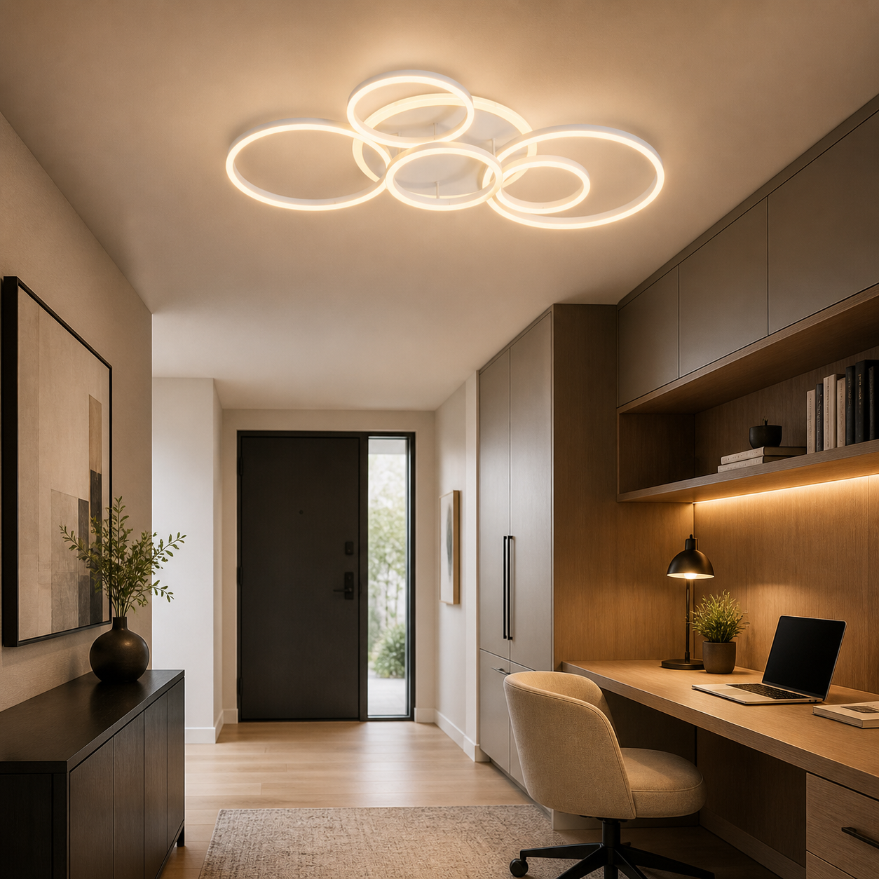Plafonnier LED 6 Anneaux 72W