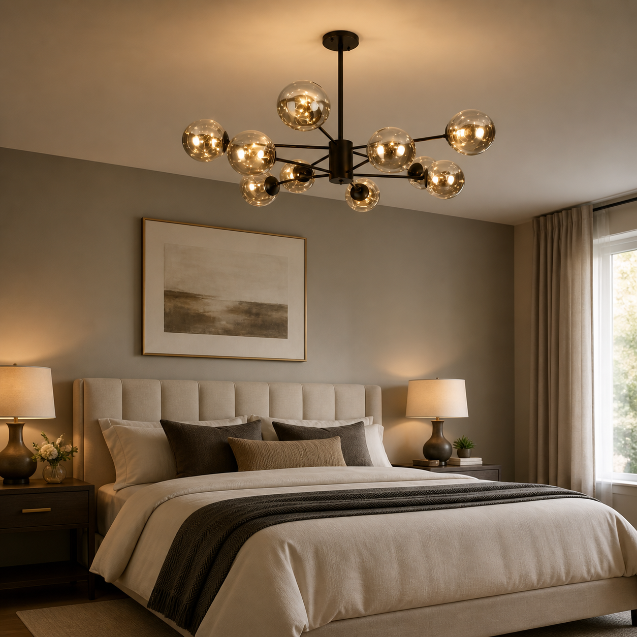 Lustre suspension moderne 10 boules