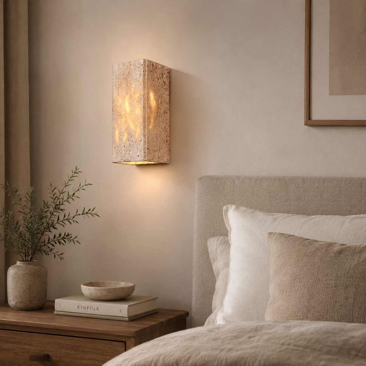 Applique Murale Travertin LED — Design Pierre Naturelle