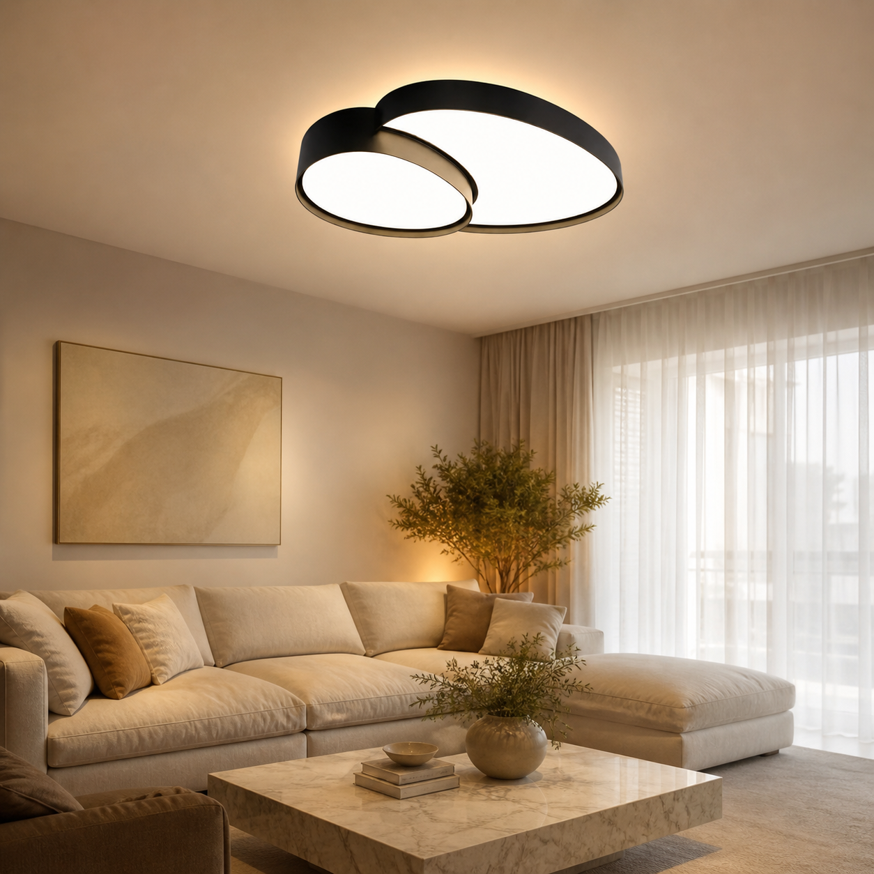 Plafonnier LED moderne 50 cm