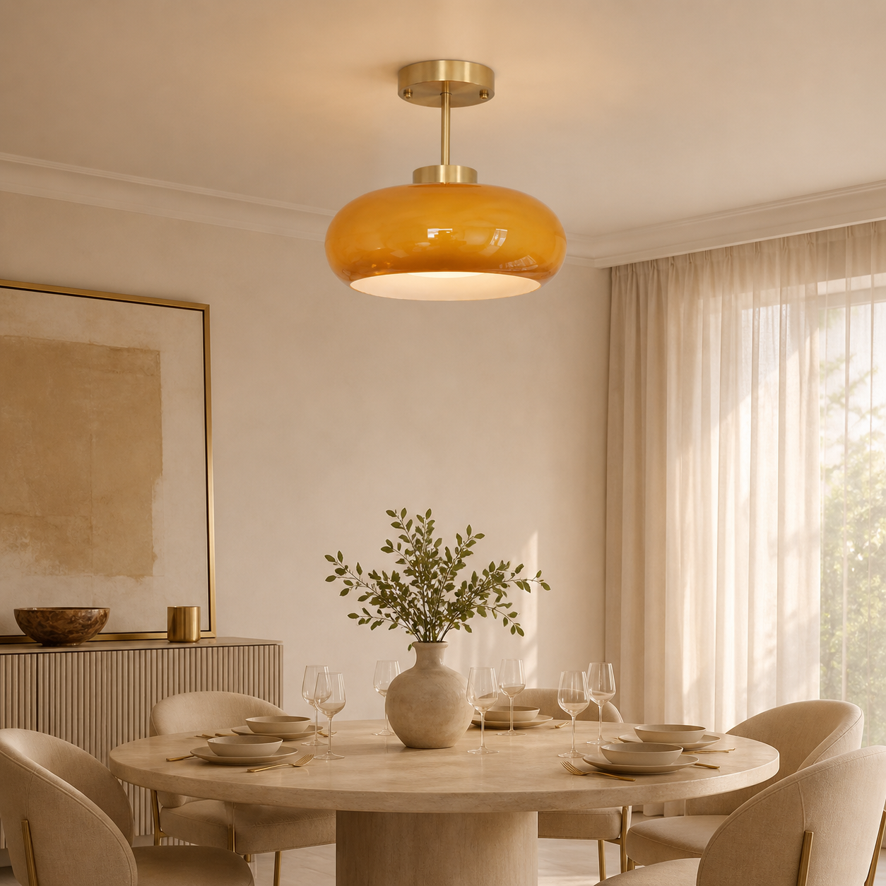 Suspension LED en verre pour intérieur