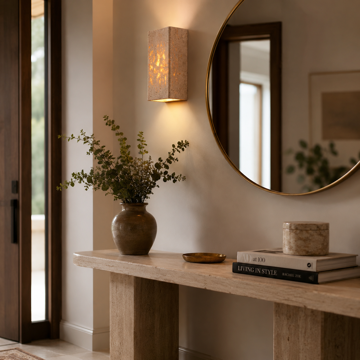 Applique Murale Travertin LED — Design Pierre Naturelle
