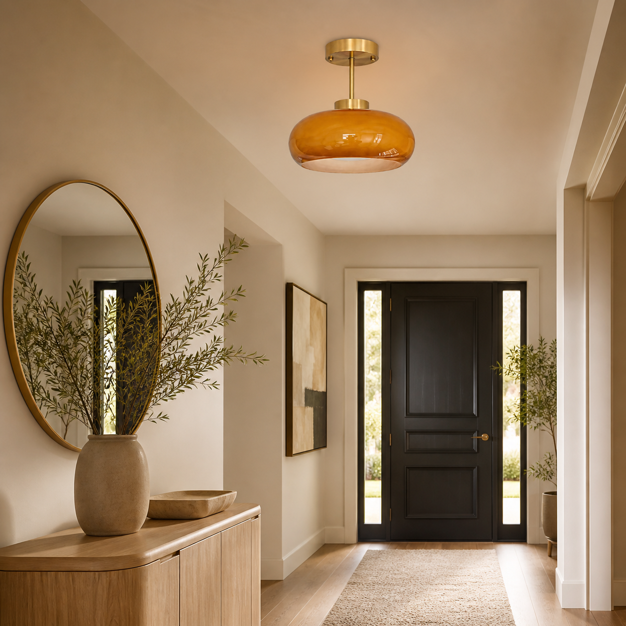 Suspension LED en verre pour intérieur