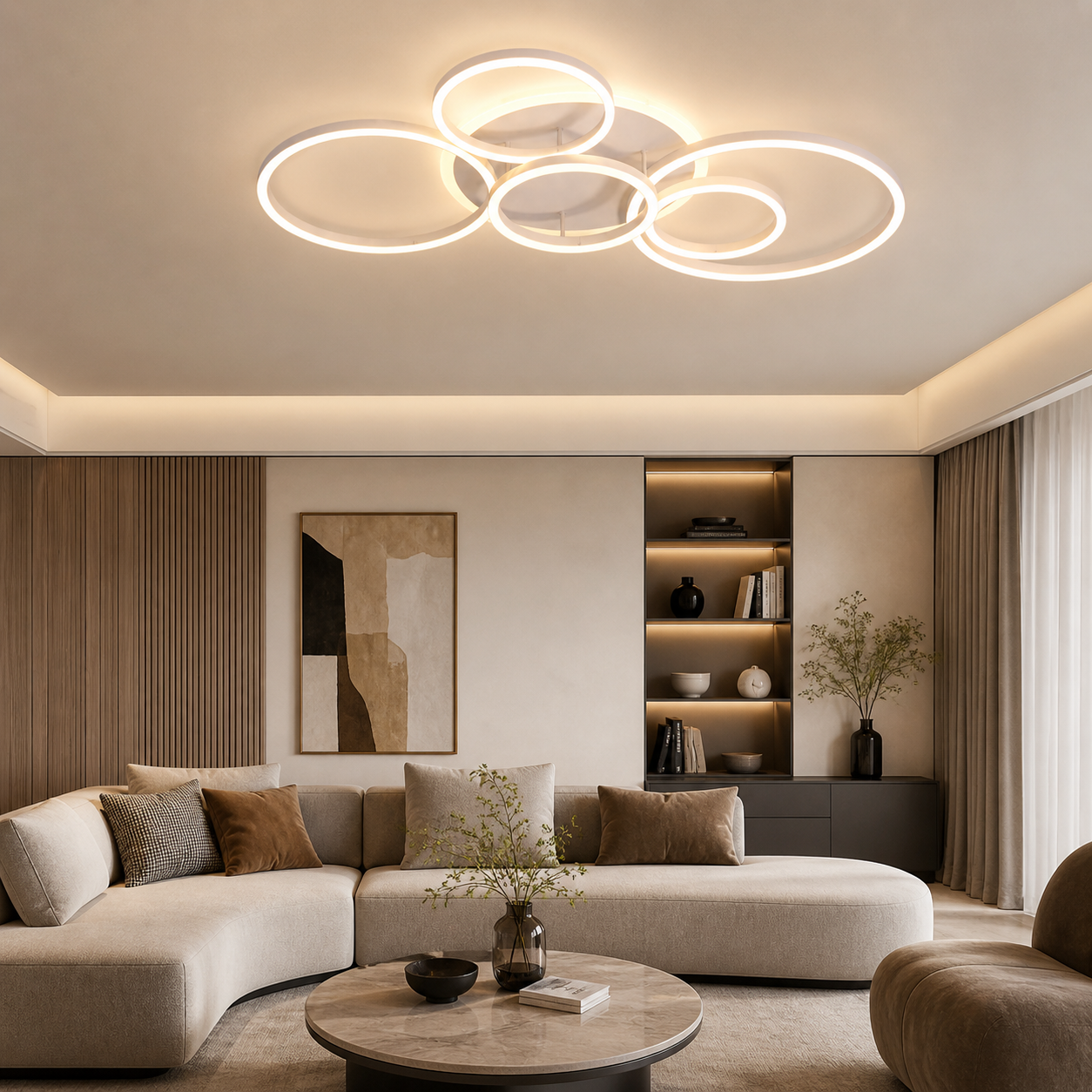 Plafonnier LED 6 Anneaux 72W