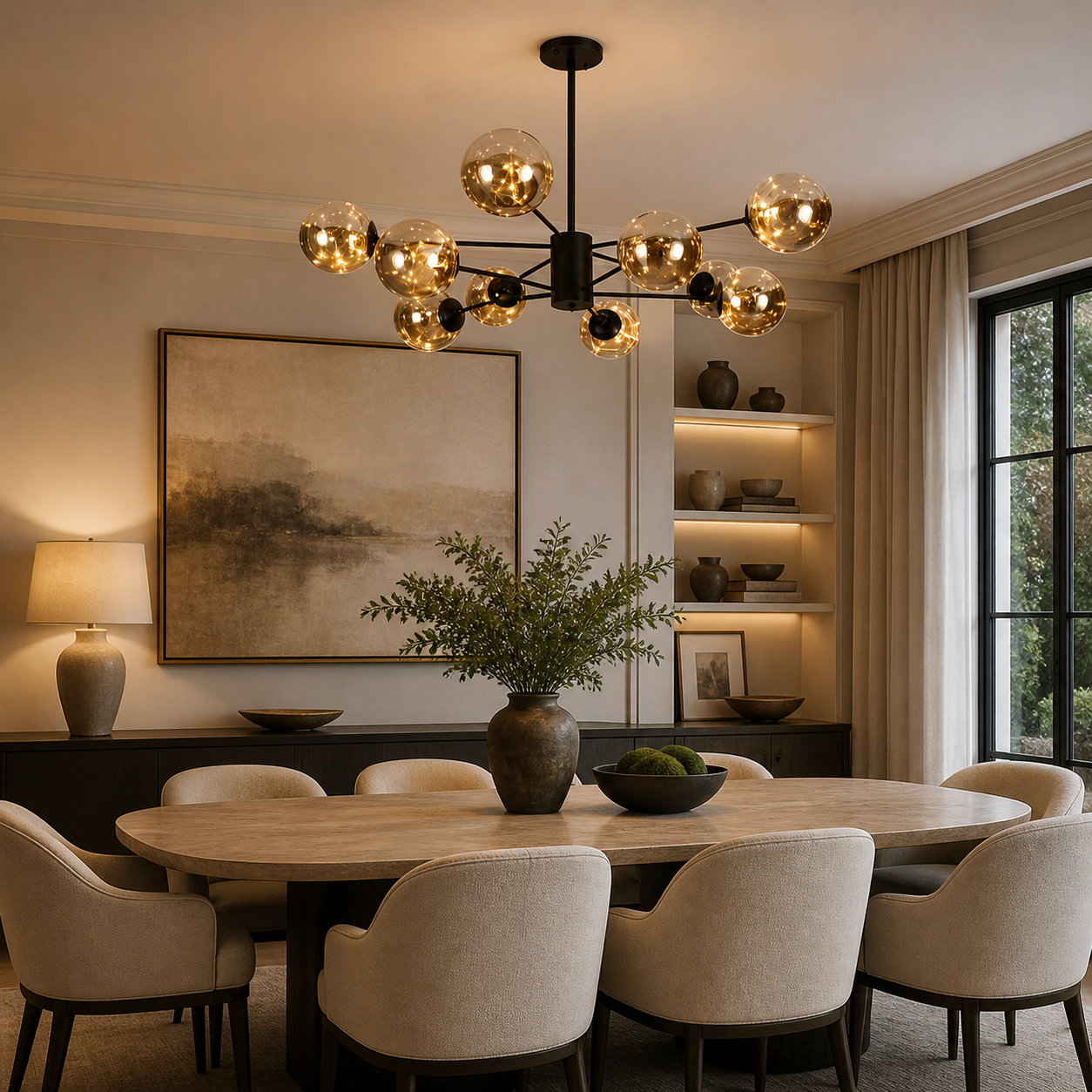 Lustre suspension moderne 10 boules