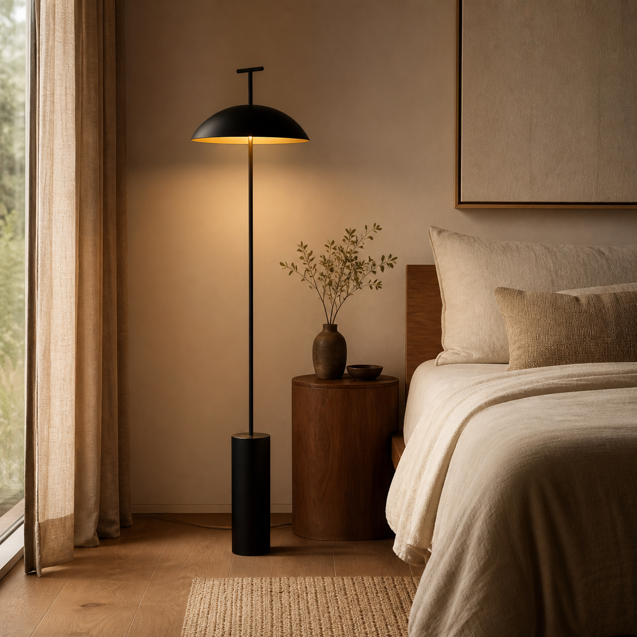 Lampadaire design minimaliste noir