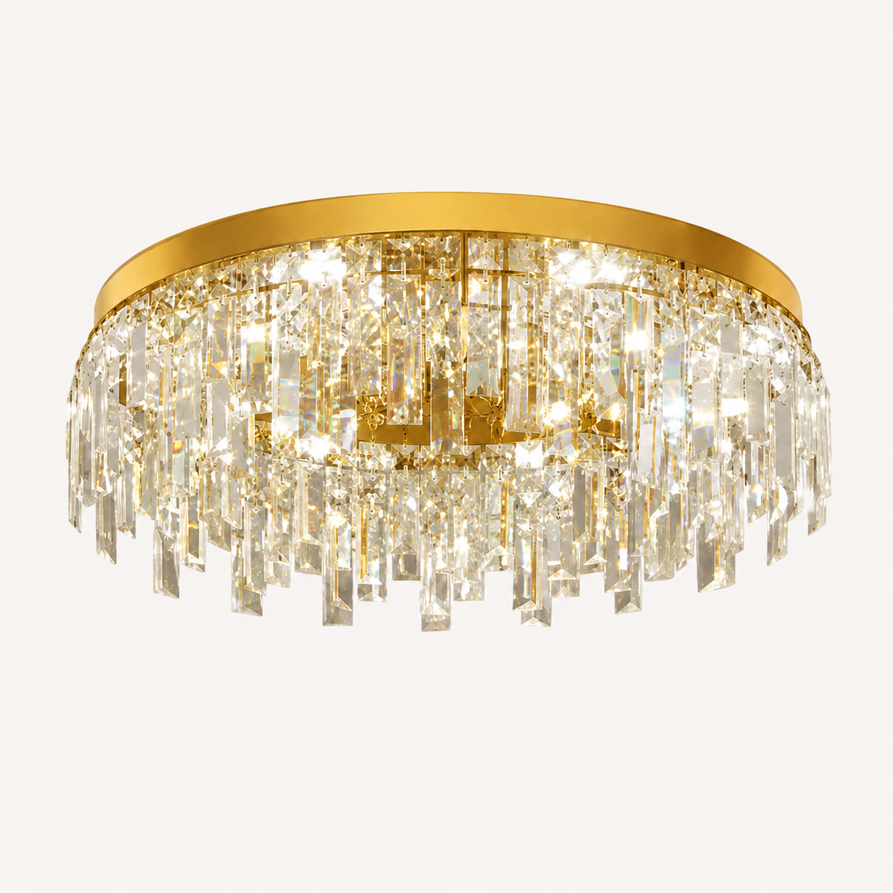 Plafonnier LED Cristal Doré