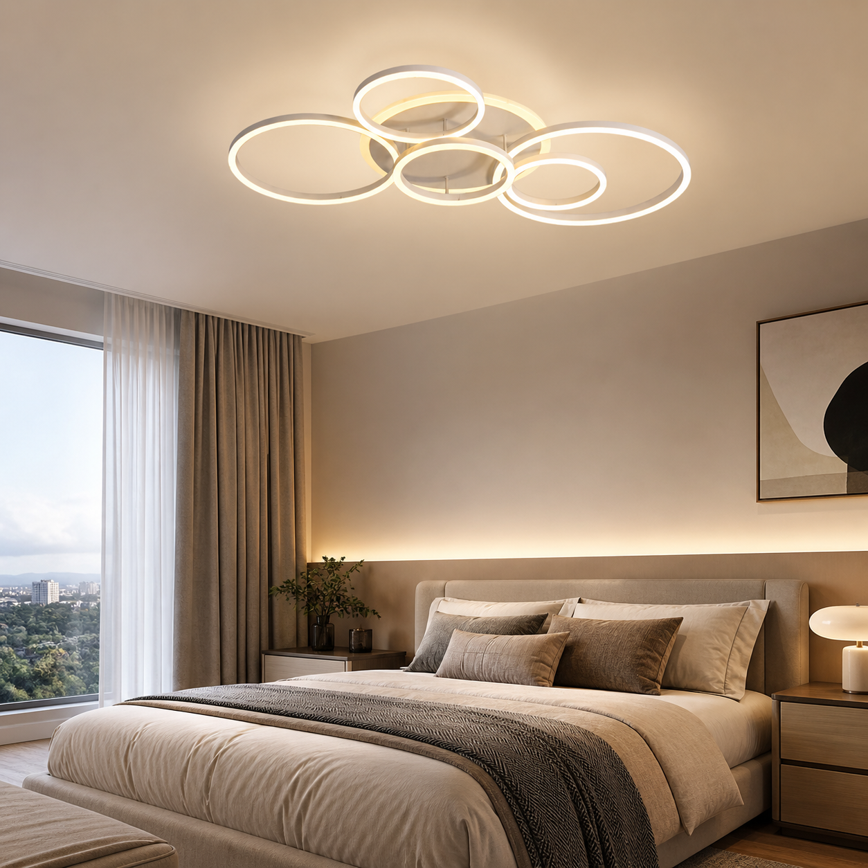 Plafonnier LED 6 Anneaux 72W