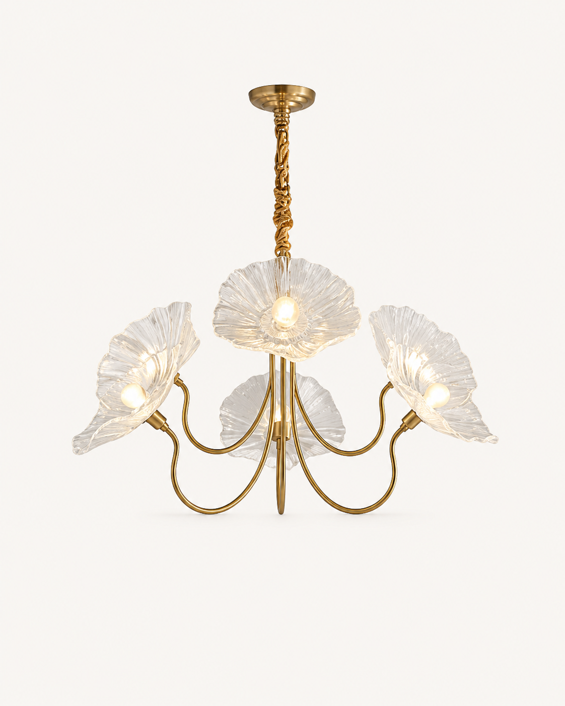 Lustre suspension moderne en verre transparent